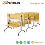 Square Steel Wood Veneer Open Office Workstation for 4 People thumbnail-3