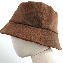 Men's and Women's Fashion Genuine Sheepskin Leather Bucket Hat thumbnail-3