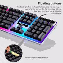 Colorful Glare G21 Punk Wired Keyboard and Mouse Combo 104 Keys Led Backlit Computer Gaming Keyboard And Mouse Combos thumbnail-3