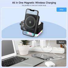 3- In- 1 Quick Foldable Wireless Charger Plus Light Night Lamp 3 In 1 Wireless Charger For Iphone And Iwtach thumbnail-4