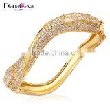Exclusive Design Trendy Irregular Shape Setting CZ Crystal Bridal Jewelry Bangle thumbnail-1