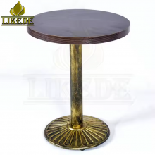 24-Inch Round Bronze Base Cast Iron Bistro Table With Wrought Iron Bar Top for Restaurant Use thumbnail-4