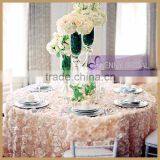 TC136A Wholesale Pink Rosette Table Cloth Factory Able Cloth for Weeding thumbnail-1