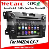 Wecaro Android 4.4.4 navigation system 7" touch screen car dvd player for mazda cx-7 WIFI 3G mirror link