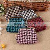 Bulk Wholesale Houndstooth Mini Leather Coin Purse thumbnail-1