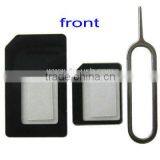Black Nano SIM Card Adapter+Sim Card Tray Holder Eject Pin Key Tool for IPhone 5 thumbnail-1