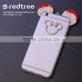 Mickey Mouse Luxury Diamond Ears TPU Phone Case for Girl for Iphone 6 6s 6plus 7