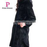 2015 New Design Medium Length Winter Women Coat With Mink Fur Hat Overcoat thumbnail-6