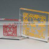 Clear Solid Acrylic Photo Embedment Logo Block