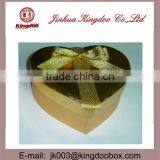 Jinhua Supplier Handmade Empty Heart Shape Gold Paper Gift Box with Ribbon