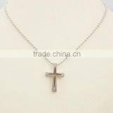 Silver Hollow Cross Pendant Fashion Men Necklace thumbnail-6