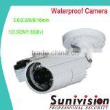 1/3" Sony CCD Sensor 650TVL 6mm Fixed Lens ir Security Waterproof Fine Dsp Color Ccd Camera thumbnail-6