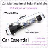 White Box-2016 New!Ten Functions in One Flashlight,Solar LED Torch With Hammer Campus USB Android OutputCar Essential Emmergency Quality Choice