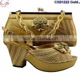 CSB1222 Beautiful high heel lady shoes & bags with top design high quality for making dress clothes wedding party