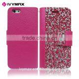 Cheap Price Purse Bumper Wallet Phone Case Rhinestone Purse Phone Case Diamond for Iphone 6 Bling Case for Girl