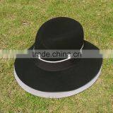High Quality Bulk Sale Uniqe Design 100% Wool Felt Mens Women Long Brim Fedora Hat Wholesale thumbnail-3