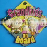 Grandkids on board car window warning sign with suction cup