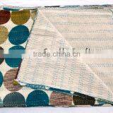 Kantha Quilt Queen Kantha Blanket, Kantha Bedspread Kantha Throw, Quilted Bed Cover Queen Bedding Handmade Quilt REVERSIBLE Thro thumbnail-4