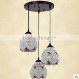 Asian E27 LED Vintage Pendant Light 3 Head Lamp Hanging Chinese Ceramic Loft Coffee Bar Restaurant Kitchen Lights thumbnail-3