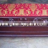 Upholstered Long Stool With Storage Box - Home Storage Stool With Red Upholstery - Wooden Mahogany Furnituree