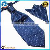 100% Polyester Silk High Quality Hankerchief and Ascot Unique Ties for Men