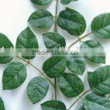 Fake Leaves For Decoration H59cm Green Artificial Rose Leaves Branch thumbnail-3