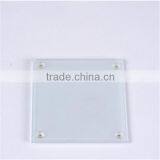 Personalized Square Temperd Glass Tea Cup Coasters With Silicone Mat