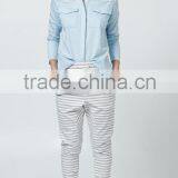stripe print pants office pants casual pants