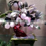 Decorative Rose Quartz Crystal Peanch Tree Ornaments