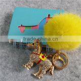 Rabbit Fur Ball Keychain thumbnail-4