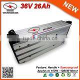 Porcellana Fabbricante Cellulare Samsung 36V 26Ah Batteria Al Litio Per Bici Elettrica 500W Con Alluminio Custodia Impermeabile thumbnail-4