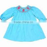 Customized baby toddler girls lime green christmas dress smocked Factory Price Girls Dress
