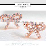 925 Sterling Silver Rose Gold Plated Ribbon Bowknot Ear Studs for Women thumbnail-4
