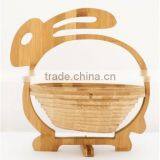Handmade Fruit Basket Bowl Folding Bamboo Collapsing Bread Thai Bamboo Wood Handmade Decor Idea thumbnail-3
