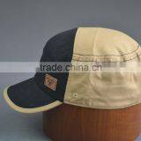 100% Cotton Canvas Army Cap With Embossed pu Leather thumbnail-3