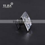 1 Inch Zinc Base Chrome Plated Square Clear Crystal Pull Handles