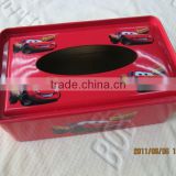 rectangular red size200*120*70mm thick clear window tissue tin box