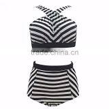 Plus Size Swimwear Women Swimsuit 2016 New Bikinis High Waist Bathing Suits Print Vintage Retro Floral Bikini Set thumbnail-4