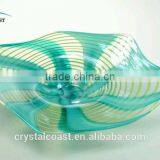 Large Flat Hanging Sticker Glass Wall Plate;white and Orange Wedding Charger Plate thumbnail-1