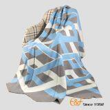 High-quality Cotton Thick Lines Jacquard Knitted Blanket thumbnail-1