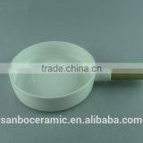 White Ceramic Pan With Wooden Handle, Frying Pan in Ceramic, Cake Pan thumbnail-1