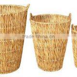 2012 Nice Style/3pcs Round Planter/solid Iron Frame/water Hyacinth/natural Material Planter/basket