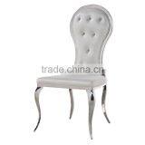 Elegant White PU Banquet Weeding Chair With Button thumbnail-2