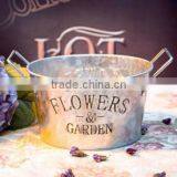 Set of 3 Indoor or Outdoor Decorative Colorful Antique Galvanized Metal Flower Pot thumbnail-3