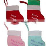 Manufacturer China New Products Polyester Sacks Wool Felt Mini Christmas Stocking Wholesale With Embroidered Monogram for Baby