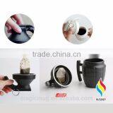Creative Ceramic Grenades Shaped Coffee Mug With Lid thumbnail-3