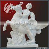 Hand Carved Modern White Marble Garden Male Sculpture thumbnail-2