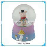 Handmade Water Globe Resin Pig Design thumbnail-1