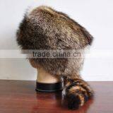 American Racoon Fur Davy Crocket Hat thumbnail-2