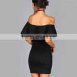 Maxnegio Hot Sale Embroidery Flower off Shoulder Stylish Casual Dresses thumbnail-3